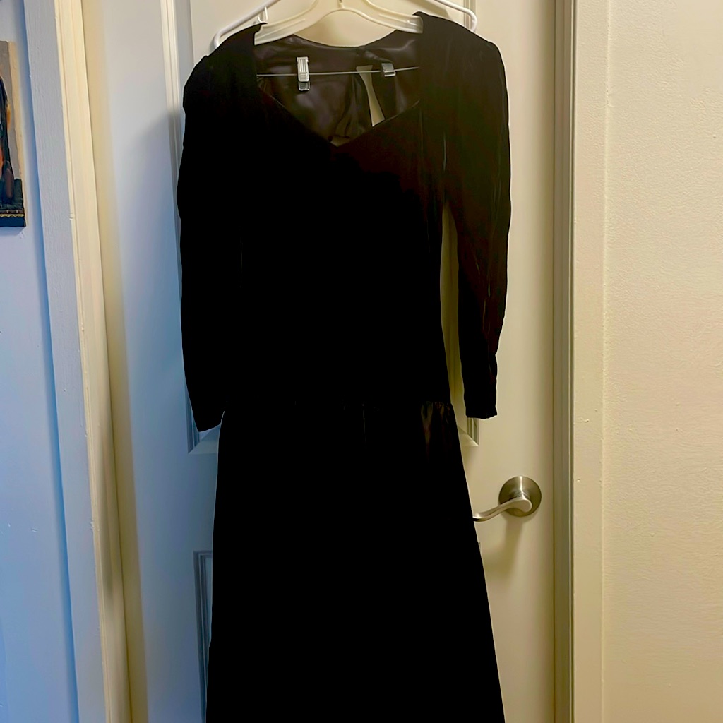 Vintage 80's Gunne Sax Vintage Black Velvet Formal Dress